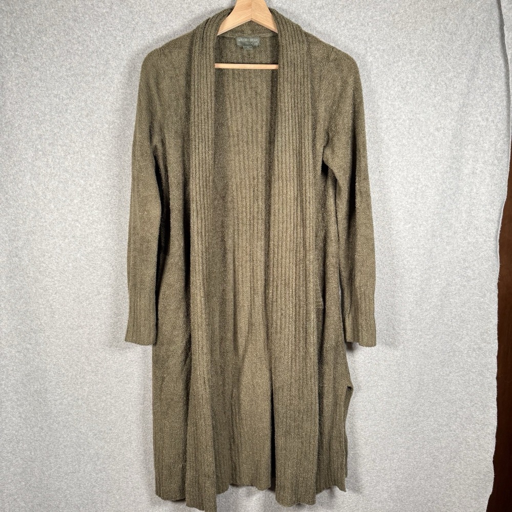 Barefoot Dreams CozyChic Lite Long Duster Cardigan Burgundy Green S QVWCL1070